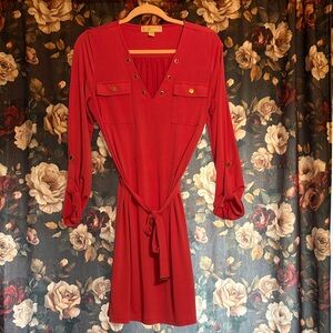 Michael Kors Pink Mini Dress with Gold Accents